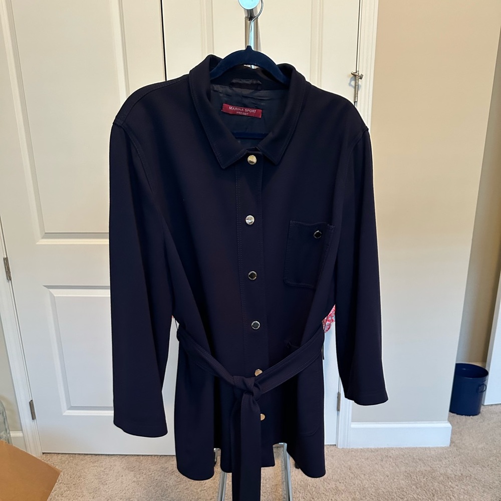 Marina Rinaldi Belted Jersey Jacket